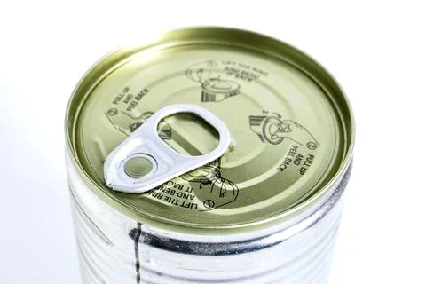 Tin can lid with instructions Fotos de archivo