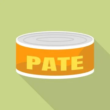 Tin can pate icon, flat style Stock Illustration