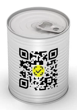 Tin can with a QR code Stock Illustration