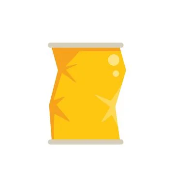 Tin can waste icon flat vector. Metal reuse 库存插图