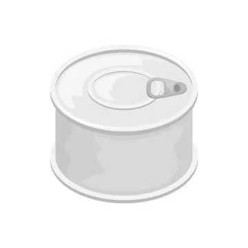 A tin can without a label. 3D vector illustration. Stock Illustration