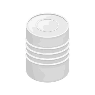 A tin can without a label. 3D vector illustration. Stock Illustration