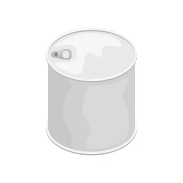 A tin can without a label. 3D vector illustration. Illustrazione stock