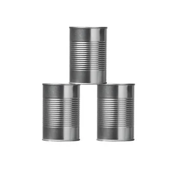 Tin cans isolated on white background Ilustración de archivo