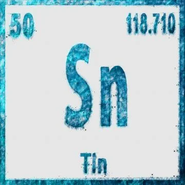 Tin Chemical Element Blue on White Stock Illustration