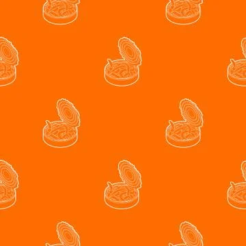 Tin of earthworms pattern vector orange 스톡 일러스트