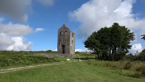 Tin Mine, old ruined granite buildings Stock Footage 78895957