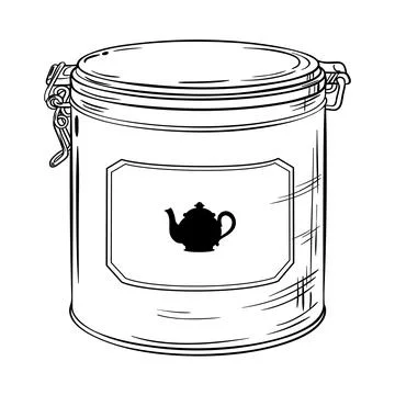 Tin Packaging Isolated Outline Illustration Stock Illustration