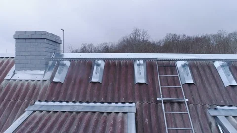 The tin roofs on the big house in the city Stock Footage 90725341