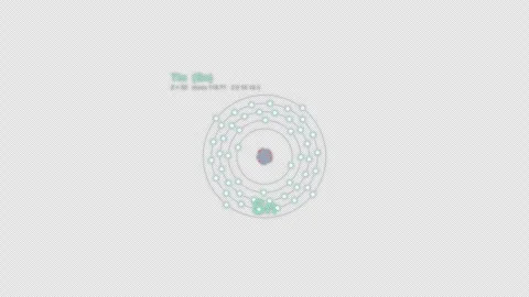 Tin Sn Bohr Atom Model Labeled Animation Video Overlay Alpha 4K 動画素材 339369335