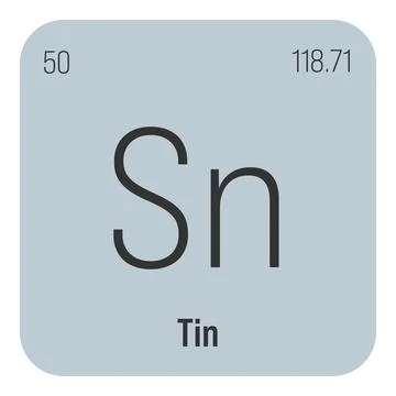 Tin, Sn, periodic table element Stock Illustration