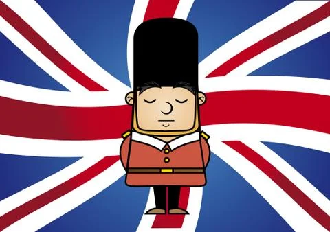 Tin soldier over flag background vector illustration Ilustração Stock