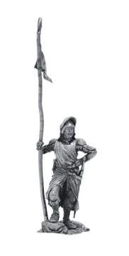Tin statue of a medieval warrior Stock Photos