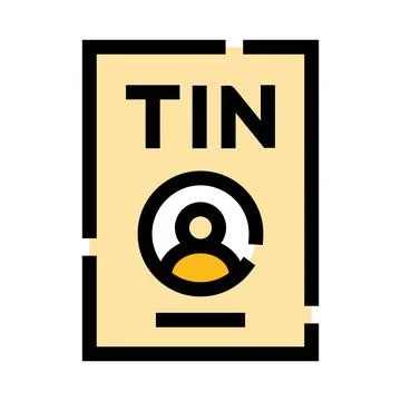 Tin taxpayer identification number document icon concept Illustration