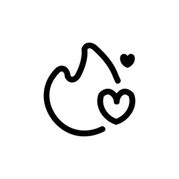 Tinder Vector Icon, Outline style, isolated on white Background. Stock-Illustration