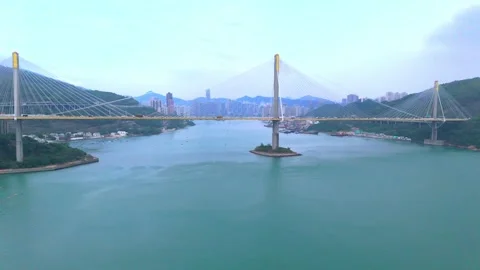 Ting Kau Bridge Stock Footage 303708720