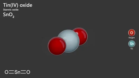 Tin(IV) oxide or stannic Oxide. 3D model. SnO2. Gray background. 3D render Stock Footage 291127080