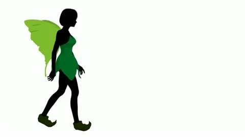 Tinker bell walking on a white background Stock Footage 10805884