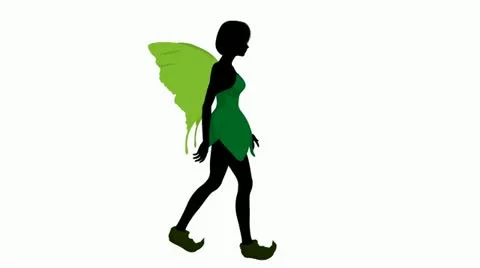 Tinker bell walking on a white background Stock Footage 10805885