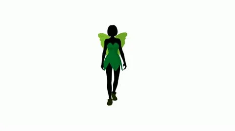 Tinker bell walking on a white background Stock Footage 10805886