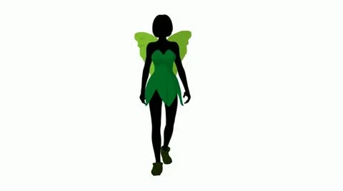 Tinker bell walking on a white background Stock Footage 10805887