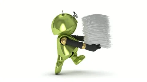 Tinman is carrying files loops Stock Footage 22017171