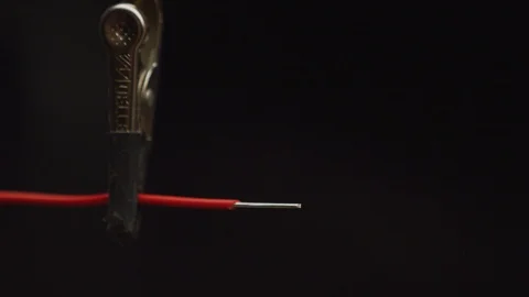 Tinning A Wire With Solder Slow Motion RED 4K Stock Footage 114126161