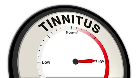Tinnitus Text or Word Level Low Normal High - Barometer or Tachometer Stock Footage 308736676