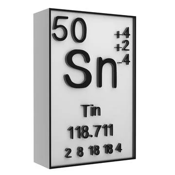 Tin,Phosphorus on the periodic table of the elements on white blackground,h.. Stock Illustration