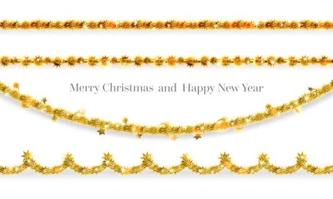 Tinsel decor elements Stock Illustration