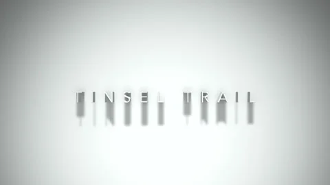 TINSEL TRAIL 3D title animation with shadows on a white background Stock Footage 296776133