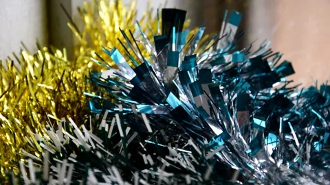 Tinsel on windowsill Stock Footage 302052518