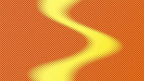 Tint Gradient loops abstract halftone dot pattern with orange and yellow wavy Stock Footage 347729331