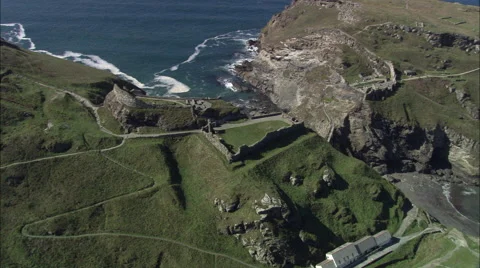 Tintagel Associated With King Arthur Stock Footage 65200843