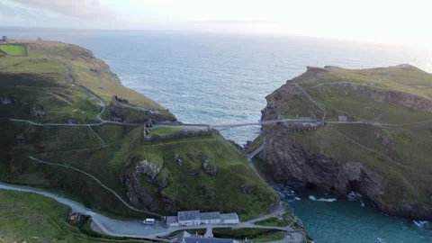 Tintagel Castle in Cornwall 1 Stock Footage 305053928