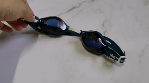 Tinted Swimming Goggles Stock Footage 170028545