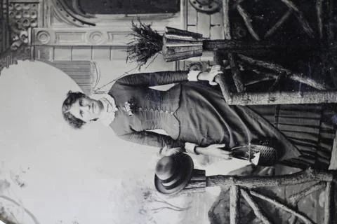 Tintype, pretty maiden Foto stock