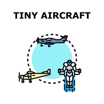 Tiny aircraft and personal flight concept Stock Illustration
