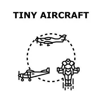 Tiny aircraft and personal flight concept Stock Illustration