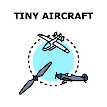Tiny aircraft concept icon for aviation industry Stock Illustration