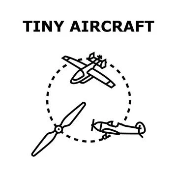Tiny aircraft concept icon for aviation industry Stock Illustration