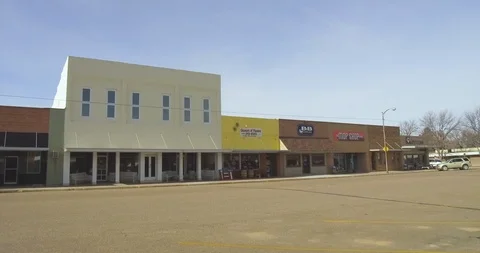 Tiny Akron Colorado downtown during a quiet Sunday morning in early 2019. Stock Footage 101712012