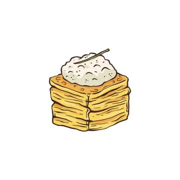 Tiny appetizer a vector isolated hand drawn sketch illustration Stock Illustration