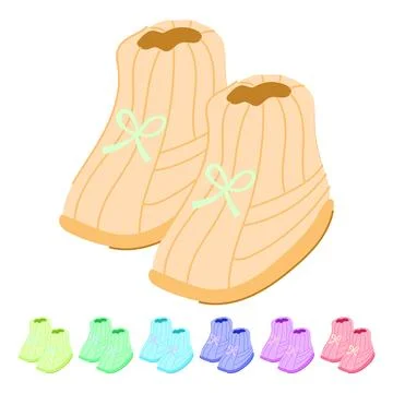 Tiny baby booties vector cartoon graphic Stock Illustration