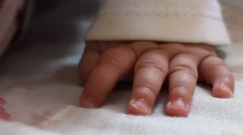 Tiny Baby Fingers Stock Footage 42415993