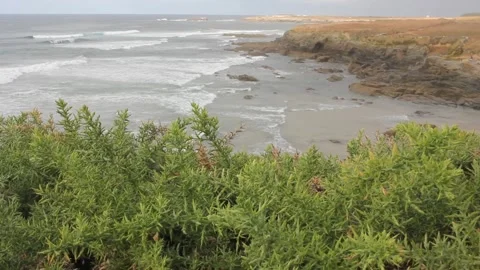 Tiny beach in the Cantabrian sea Stock Footage 248009336