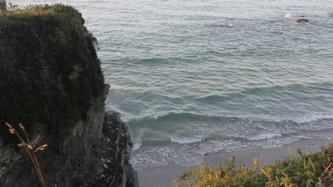 Tiny beach in the Cantabrian sea Stock Footage 290982263