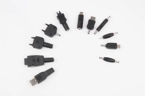 Tiny black connectors Stock Photos