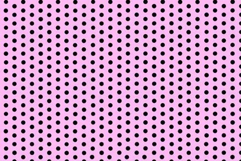 Tiny black polka dot and circle pattern pink background  Stock Illustration