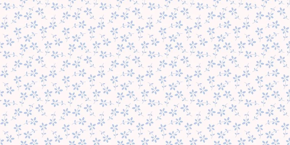 Tiny blue flowers seamless repeat pattern vector background Stock Illustration